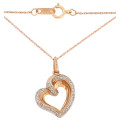 Diamond Heart Pendant and Necklace in Rose Gold