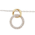 Natural Diamond Pendant in 10K White and Yellow Gold with Chain