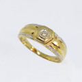 0.121ct Diamond ( EGL Certified) Ring in 9k Yellow Gold