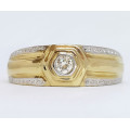 0.121ct Diamond ( EGL Certified) Ring in 9k Yellow Gold