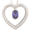 *CD DESIGNER JEWELRY*0.75ct Tanzanite CZ Heart Pendant in Silver