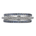 925 Sterling Silver Clear and Aqua CZ Band- Size 6