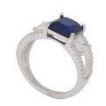 4.68ctw Blue and Clear Cubic Zirconia Dress Ring in 925 Sterling Silver- Size 8