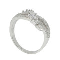 0.70ct Marquise and Round Cut CZ Ring in 925 Sterling Silver - Size 8