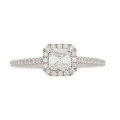 0.30ctw Princess CZ Halo Ring in Silver- Size 6.5