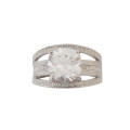 *CD DESIGNER JEWELRY* 2.01ctw CZ Broad Ring in Silver- Size O
