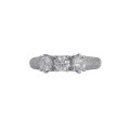 0.75ctw Trilogy CZ Band in 925 Sterling Silver- Size 7