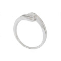 0.25ctw Split Band Twist Tube set Ring in 925 Sterling Silver- Size O