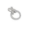 Clear CZ Circle and Cross design Pendant in 925 Sterling Silver