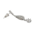 0.62ctw Clear CZ Drop Earrings in Silver