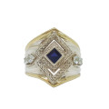 Cr Sapphire in Silver and 9ct Yellow gold combo