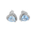 3.00ctw Natural Topaz and Diamond Earrings in 925 Sterling Silver