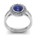 *CD DESIGNER JEWELRY* 1.865ct Tanzanite CZ Cluster Style Ring in 925 Sterling Silver