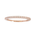 Rose Gold Plated 0.19ctw Cubic Zirconia Eternity Band in 925 Sterling Silver- Size O
