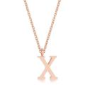 Rose Gold Plated Stainless Steel Letter `X` pendant and necklace
