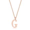 Rose Gold Plated Stainless Steel Letter `G` pendant and necklace