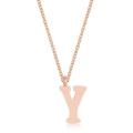 Rose Gold Plated Stainless Steel Letter `Y` pendant and necklace