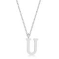 Stainless Steel Letter `U` pendant and necklace