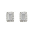 0.64ctw Emerald Cut Stud Earrings in 925 Sterling Silver