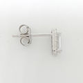 0.64ctw Emerald Cut Stud Earrings in 925 Sterling Silver