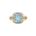 2.9ct Swiss Blue Topaz and Diamond Ring