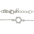 0.07ct Clear CZ Hexagon Shape Charm Bracelet in 925 Sterling Silver