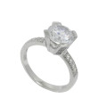 2.08ctw CZ Solitaire Ring in Silver- Size 7/ 8