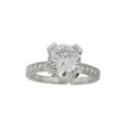 2.08ctw CZ Solitaire Ring in Silver- Size 7/ 8