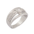 *CD DESIGNER JEWELRY* 0.23ctw CZ Broad Ring in Silver- Size 7.75
