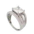 *CD DESIGNER JEWELRY*2.01ctw Clear CubicZirconia Engagement Ring in 925 Sterling Silver**Size 7.5*