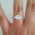 Trilogy Princess CZ Ring with twisted shank- Size 6 / 7.75