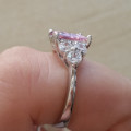1.75ct Pink and Clear Ring Size 7
