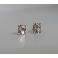 Morganite Earrings in Sterling Silver