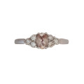 CD DESIGNER JEWELRY* 0.80ctw Natural Morganite and Diamond Ring in 925 Silver- Size 8.25