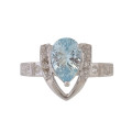 **CD DESIGNER JEWELRY**1.52ct Natural Topaz and CZ Engagement Ring in 925 Sterling Silver*Size O*