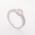 Sterling silver CZ Bezel Ring - Size 7 /8