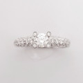 Sterling silver Detailed CZ Ring - Size 7