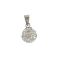 Rhinestone Crystal Ball Pendant in 925 Sterling Silver