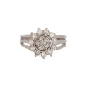 CZ Flower Cluster Ring in Silver - Size 7/ 8