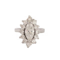 4.65ctw CZ Marquise Halo Ring in Silver- Size 6