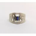 0.25ct Sapphire Blue CZ Ring in Silver
