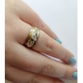 Diamond Ring in 925 sterling silver and 9ct gold - Size 7