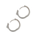 0.12ctw CZ Hoop Earring with lock in Silver