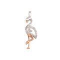 Diamond Flamingo Pendant in White Gold