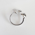 Clear CZ Modern Half Ball Style Ring in Silver - Size P