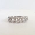 CZ Infinity Entwined Styled Ring in Silver - Sizes 8, 9.5