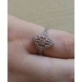 0.50ctw Natural Diamond Vintage Ring in 925 Sterling Silver- Size N