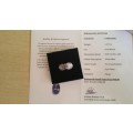 1.3ct Tanzanite, Diamond and Mother of Pearl Ring in 14k White Gold