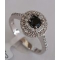 Black Halo Cluster in 9ct White Gold