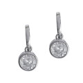 Clear CZ Hoop earrings in 925 Sterling Silver